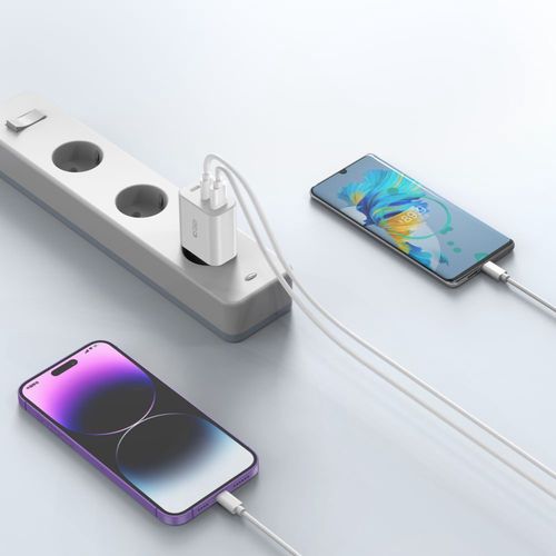 Tech-Protect NC30W charger 2x USB-C PD 30W / USB-A QC 3.0 - white, Tech-Protect 5906302301058 5906302301058