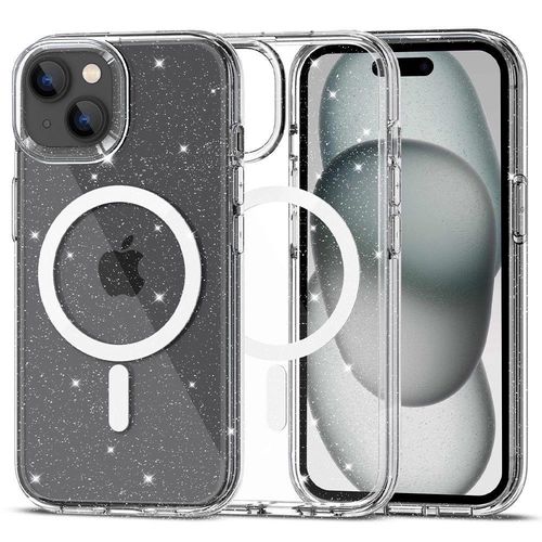 Tech-Protect FlexAir Hybrid MagSafe iPhone 15 Case - Clear Glitter, Tech-Protect 5906302301904 5906302301904