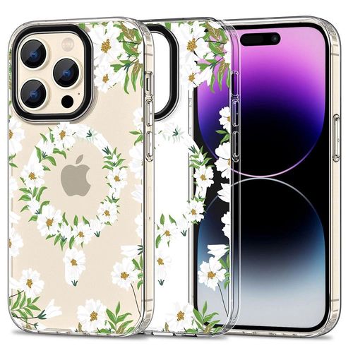 Tech-Protect MagMood MagSafe case for iPhone 15 Pro - white daisies, Tech-Protect 5906203694679 5906203694679