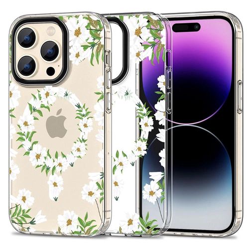 Tech-Protect MagMood MagSafe iPhone 15 Pro Max Case - White Daisies, Tech-Protect 5906203694716 5906203694716