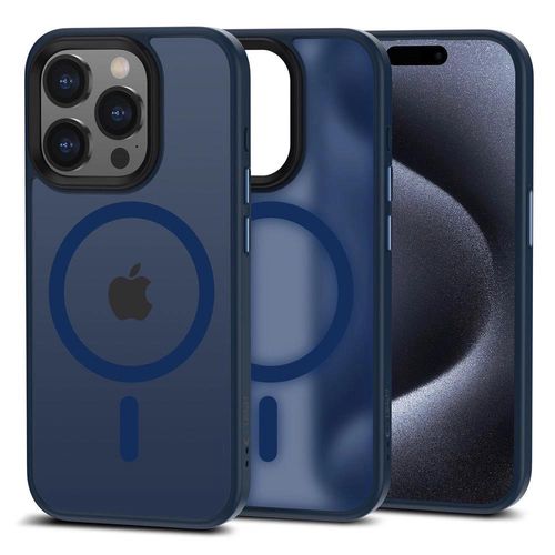 Tech-Protect MagMat MagSafe iPhone 15 Pro Case - Matte Navy Blue, Tech-Protect 5906203695317 5906203695317