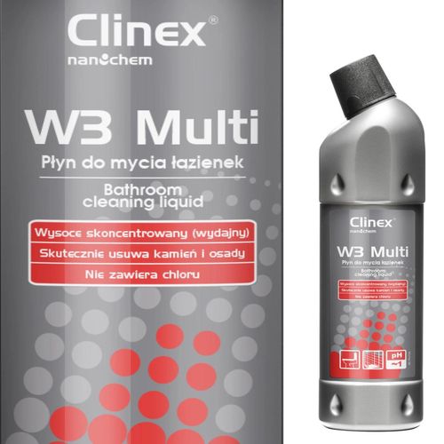 Excellent liquid for cleaning bathrooms, sanitary equipment, joints CLINEX W3 Multi 1L, Clinex 77-076 77-076