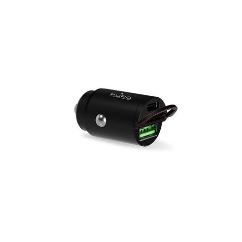 Puro Mini 30W Power Delivery USB-C USB-A Car Charger - Black, Puro Elektrik FCMCHUSBAC30WBLK FCMCHUSBAC30WBLK