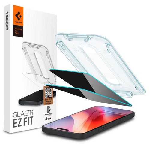 Spigen Glas.tR EZ Fit Privacy Tempered Glass for iPhone 16 Pro - 2 pcs., Spigen 8809971228701 8809971228701