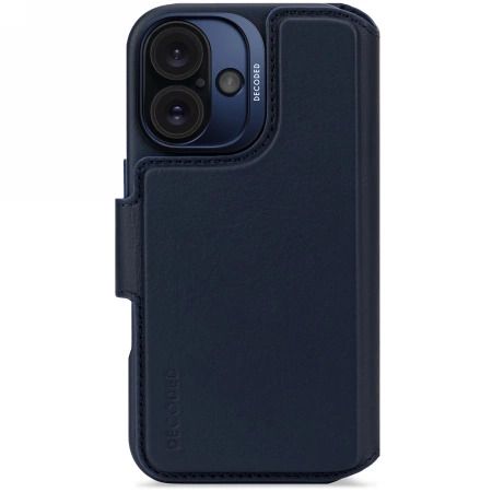 Decoded Leather Detachable Wallet MagSafe Case with Wallet for iPhone 16 - Blue, Decoded D25IPO16DW5NY D25IPO16DW5NY