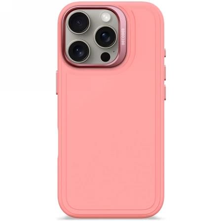 Decoded AntiMicrobial Silicone Stacks Backcover with MagSafe for iPhone 16 Pro - Pink, Decoded D25IPO16PBCST9BM D25IPO16PBCST9BM