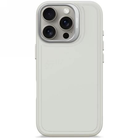 Decoded AntiMicrobial Silicone Stacks Backcover with MagSafe for iPhone 16 Pro - Gray, Decoded D25IPO16PBCST9SY D25IPO16PBCST9SY