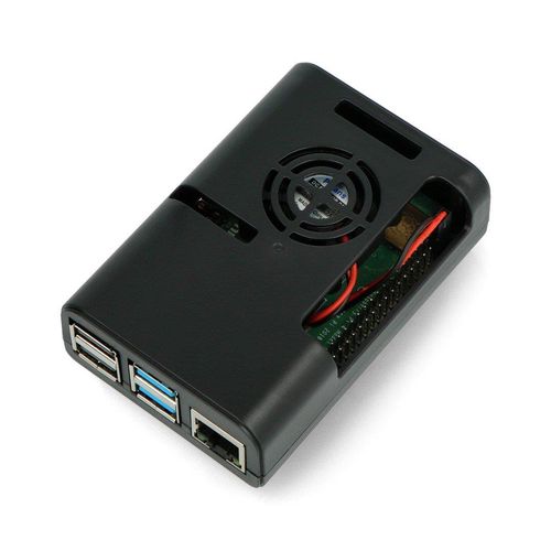 Case justPi for Raspberry Pi 4B with fan - black DNG-16791 5903351242615