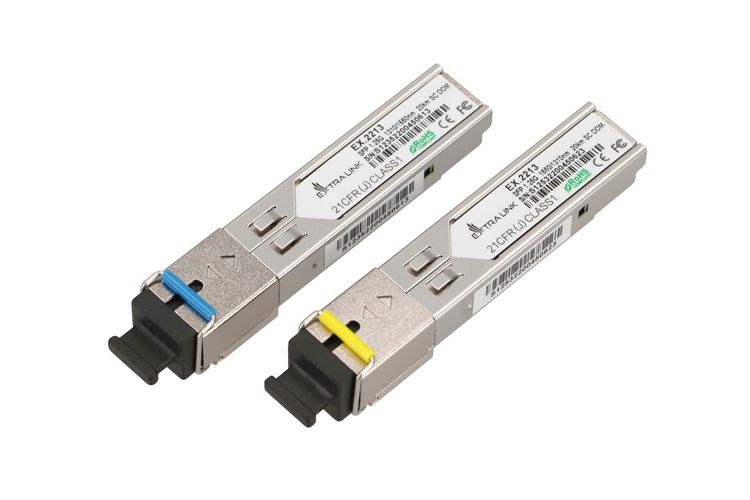 Extralink SFP 1.25G | SFP WDM Module | 1,25Gbps, 1310/1550nm, single mode, 20km, SC, DOM, pair, EXTRALINK EX.2213 5902560362213