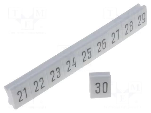 Marker; for rail connectors; push-in; white; 250pcs; 5mm KURANT DK-Z5/C-2