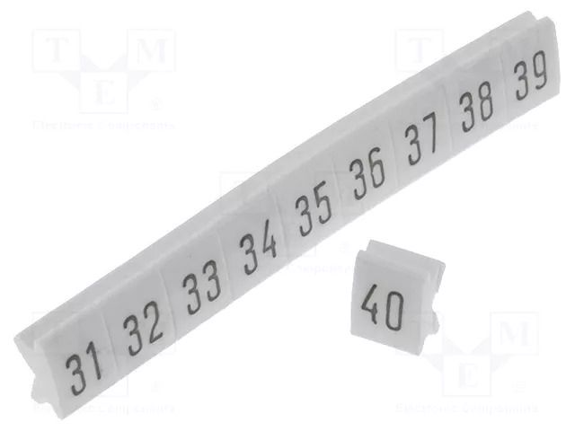 Marker; for rail connectors; push-in; white; 250pcs; 5mm KURANT DK-Z5/C-3