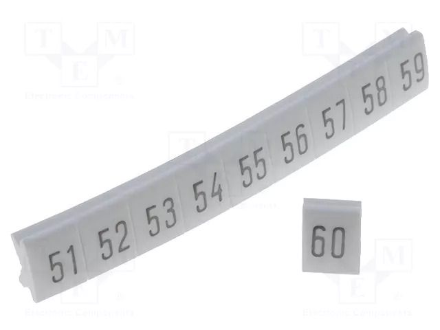 Marker; for rail connectors; push-in; white; 250pcs; 5mm KURANT DK-Z5/C-5