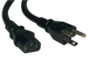 PWR CORD, NEMA 5-15P/IEC C13, 20FT, 10A P006-020