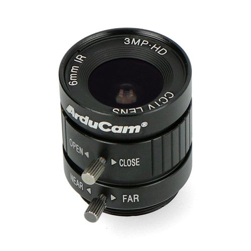 Wide angle CS Mount lens 6mm - manual focus - for Raspberry Pi HQ camera - ArduCam LN037 ACM-17065 5904422378332