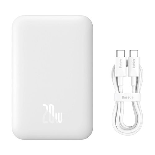 Baseus Magnetic Mini Air PPCXM06A 6000mAh 20W Power Bank with Simple Series USB-C Cable - White, Baseus PPCXM06A PPCXM06A