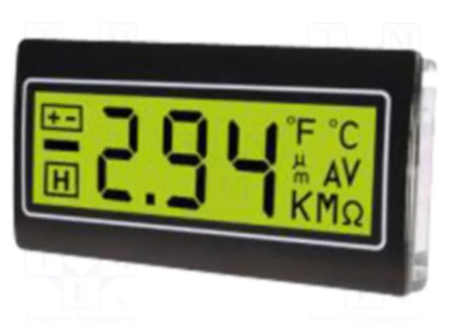 Voltmeter; digital,mounting; -200÷200mV; on panel; LCD; 3,5 digit TDE INSTRUMENTS DPM961-TG