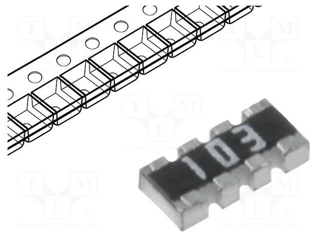 Resistor network: Y; SMD; R: 15Ω; ±5%; 62.5mW; No.of resistors: 4 ROYALOHM DR0804-15R-4/8