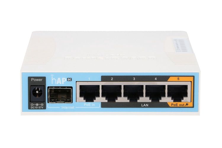 MikroTik hAP ac | WiFi Router | RB962UiGS-5HacT2HnT, Dual Band, 5x RJ45 1000Mb/s, 1x SFP, 1x PoE, MIKROTIK RB962UIGS-5HACT2HNT 4752224003331