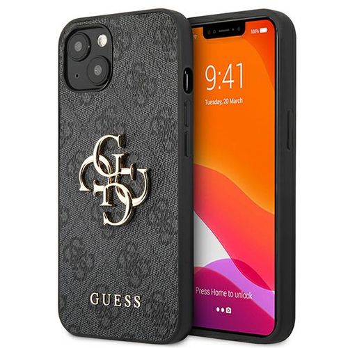 Guess GUHCP13M4GMGGR iPhone 13 / 14 / 15 6.1&quot; gray/gray hardcase 4G Big Metal Logo, Guess 3666339024802 3666339024802