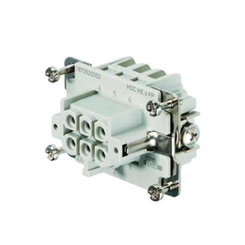 Contact insert (industry plug-in connectors), Female, 500 V, 24 A, Number of poles: 6, PUSH IN, Size: 3 Weidmuller 1873520000 04032248457779