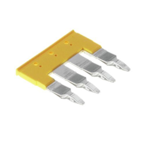 Cross-connector (terminal), Plugged, Number of poles: 4, Pitch in mm: 8.00, Insulated: Yes, 41 A, yellow Weidmuller 1906230000 04032248528677