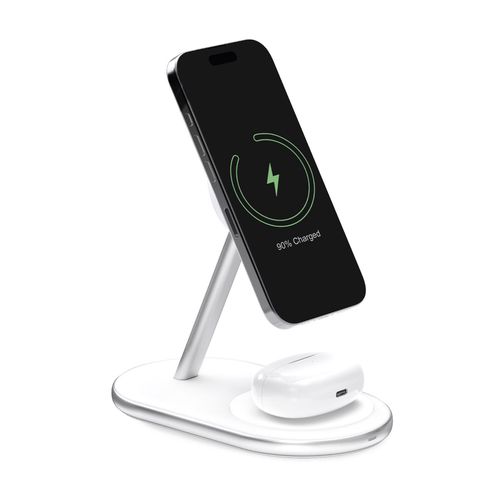 2in1 Puro Mag Station Wireless Charging Station for Phone and Headphones - White, Puro PUFCCSQIMAG5WHI PUFCCSQIMAG5WHI