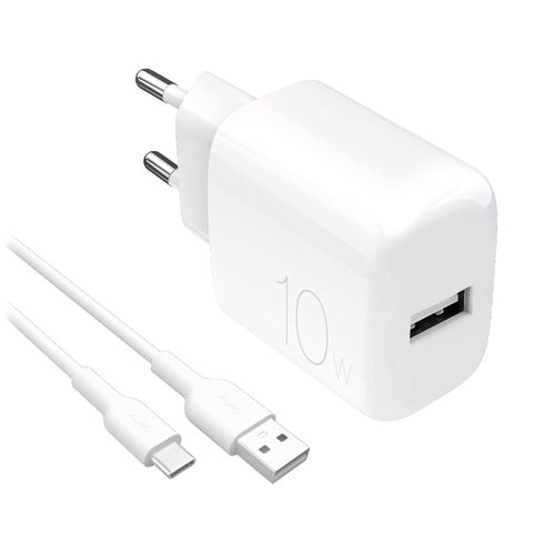 Puro PROLITE 10W USB-A wall charger + USB-A - USB-C cable 1.2m - white, Puro PUTCUSBA10WDYKACWHI PUTCUSBA10WDYKACWHI