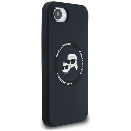 Karl Lagerfeld Liquid Silicone Karl & Choupette Heads Case with MagSafe for iPhone 16e - Black, Karl Lagerfeld 3666339453688 3666339453688