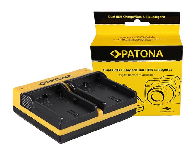 PATONA Dual charger f. Canon LP-E6 EOS 5D 60D 60Da 6D 7D EOS70D EOS-70D LP-E6 Mark II incl. Micro-USB cable, PATONA 191583 4055655187046