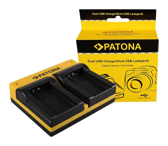 PATONA Dual charger for Nikon EN-EL20 1 J1 J-1 V3 V-3 incl. Micro-USB cable, PATONA 191638 4055655187534