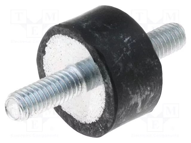 Vibration damper; M4; Ø: 15mm; rubber; L: 8mm; Thread len: 10mm; 230N ELESA+GANTER DVA1-15-8-M4