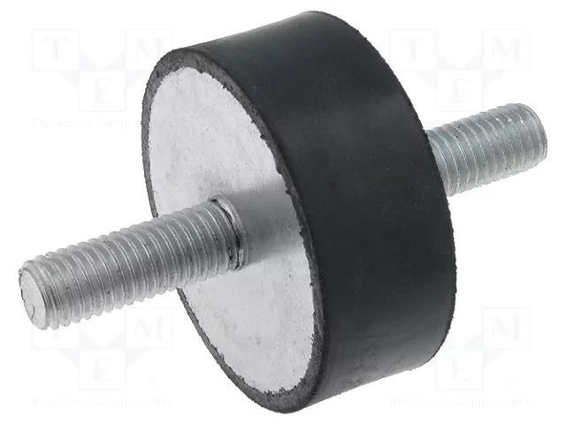 Vibration damper; M10; Ø: 50mm; rubber; L: 20mm; Thread len: 28mm ELESA+GANTER DVA1-50-20-M10