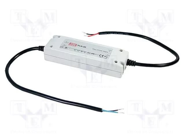 Power supply: switching; LED; 30.24W; 36VDC; 0.84A; 90÷264VAC; IP64 MEAN WELL PLN-30-36