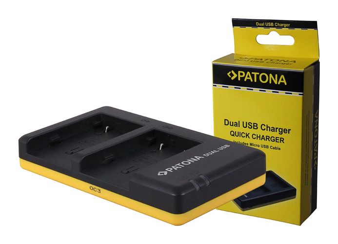 PATONA Dual Quick-Charger f.Canon NB2L, NB2LH, 2L12, 2L14 incl. Micro-USB cabel, PATONA 1961 4055655118392