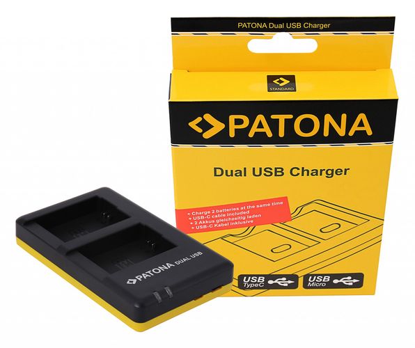 PATONA Dual Quick-Charger f.Sony NP-FW50, NPFW50 incl. USB-C cable, PATONA 1964 4055655114172