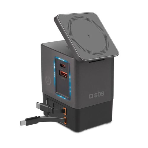 SBS Power Dock 6-in-1 with MagSafe, Stand, and USB-C Cables 65W – Black, SBS TEWIRMAG105W TEWIRMAG105W