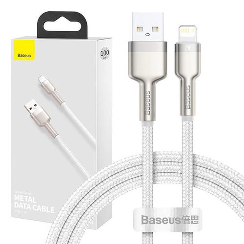 USB cable for Lightning Baseus Cafule, 2.4A, 1m (white), Baseus CALJK-A02