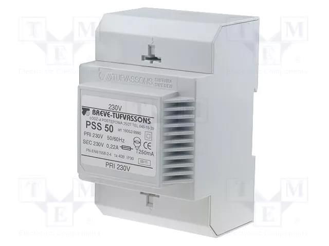 Transformer: mains; 50VA; 230VAC; 110V BREVE TUFVASSONS PSS50/230/110V