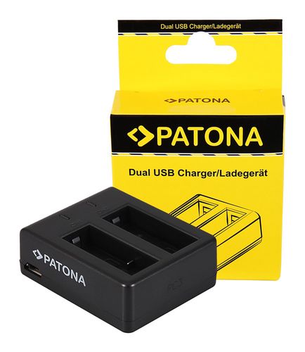 PATONA USB Dual Charger f. SJCAM SJ4000 SubTig3 Rollei Actioncam 220 300 300 Plus 310 330 415 416 426 inkl. Micro-USB cable, PATONA 1978 4055655111614