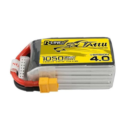 Tattu R-Line 4.0 1050mAh 22.2V 130C 6S1P XT60 Battery, Tattu TAA10506S13X6