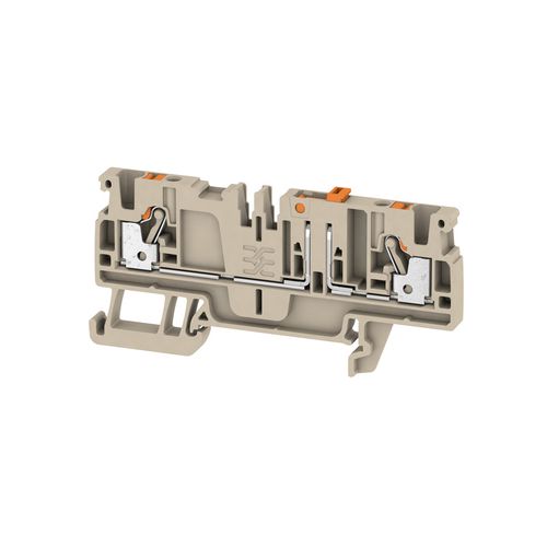 Test-disconnect terminal, PUSH IN, 2.5 mm², 500 V, 20 A, Pivoting, Cross-disconnect: without, Integral test socket: Yes, TS 35, dark beige Weidmuller 1989800000 04050118374322