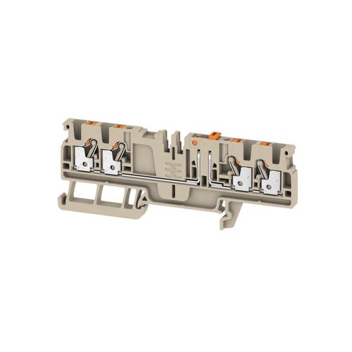 Test-disconnect terminal, PUSH IN, 2.5 mm², 500 V, 20 A, Pivoting, Cross-disconnect: without, Integral test socket: Yes, TS 35, dark beige Weidmuller 1989860000 04050118374506