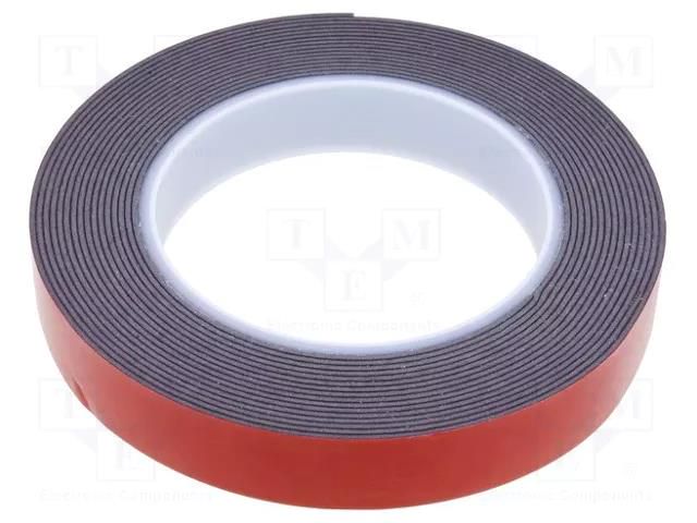 Tape: fixing; W: 19mm; L: 5m; Thk: 1.2mm; double-sided; acrylic; black AFTC AFTC-6411-19MM-5M