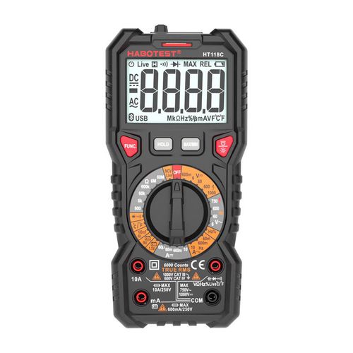 Digital Multimeter with Flashlight Habotest HT118C, True RMS, NCV, battery testing, Habotest HT118C