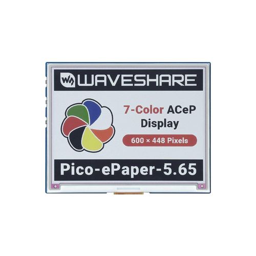 E-Paper E-Ink 5,65'' 600×448px SPI - display module for Raspberry Pi Pico - ACeP - 7 color - Waveshare 20299 WSR-20088 5904422380083