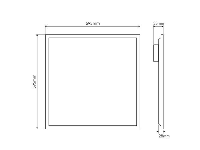 LED paneel, 595x595 40W 4000K 4800lm, 120lm/W, LED line PRIME 200180 5905378200180
