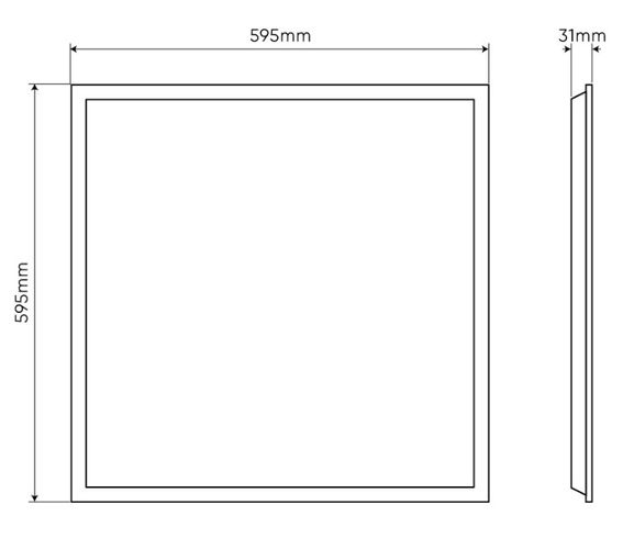 LED paneel 36W, 60x60cm, 3600lm, 100lm/W, neutraalne valge 4000K, LED line LITE 200197 5905378200197