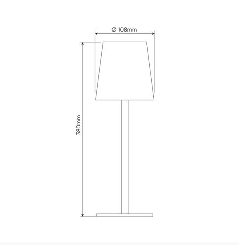 Laetav laualamp, 3,5W, 400lm, IP54, soe valge 3000K, 2x2000mAh, must 200432 5905378200432