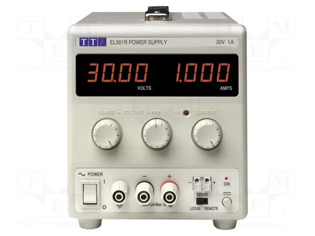 Power supply: laboratory; single-channel,linear; 0÷30VDC; 0÷1A AIM-TTI EL301R
