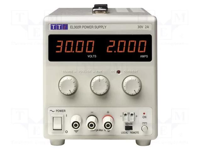 Power supply: laboratory; single-channel,linear; 0÷30VDC; 0÷2A AIM-TTI EL302R